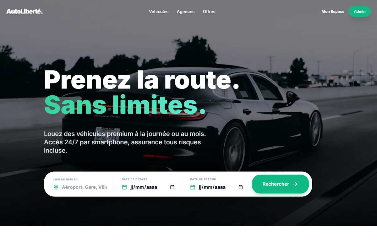 Aperçu du site AutoLiberté