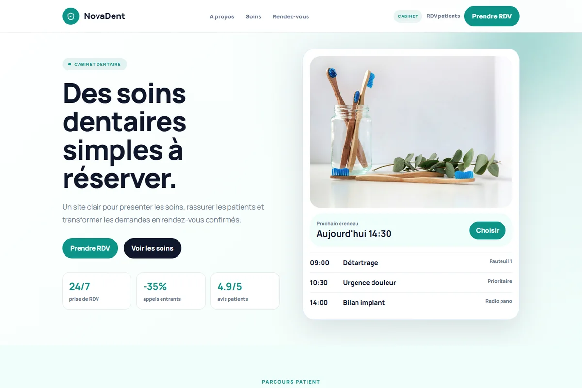 Aperçu du site NovaDent