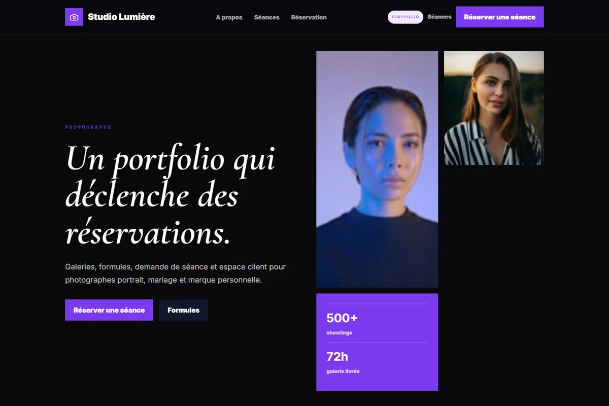 Aperçu du site Studio Lumière